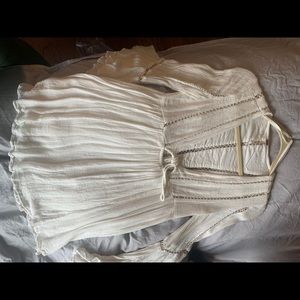 Free People Flowy White Tunic Top